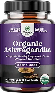 Υψηλής αντοχής Βιολογικά συμπληρώματα Ashwagandha - Ashwagandha Βιολογικά δισκία για την υποστήριξη Mood & Hormone Ισορροπία για γυναίκες & άνδρες - Root Extract σκόνη με μαύρο πιπέρι για καλύτερη απορρόφηση - 60 Ct