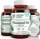 Natural Nutra Organic Flaxseed Oil Softgels, προάγει την ανάπτυξη των μαλλιών, βοηθά στην απώλεια βάρους, βοηθά στην ενίσχυση του ανοσοποιητικού συστήματος, προωθεί υγιή νευρικό σύστημα & ανάπτυξη των μαλλιών, Ωμέγα 3 6 9, 1000 mg, 90 Softgels
