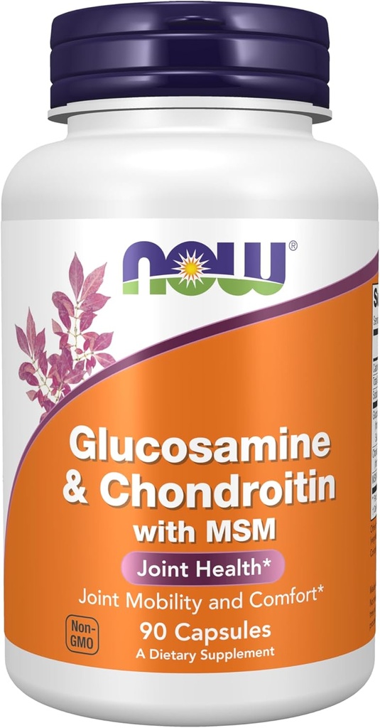 Şimdi Gıdalar Tamamlar, Glucosamine & Chondroitin with MSM, Ortak Sağlık, Hareketlilik ve Konfor*, 90 Veg Capsules