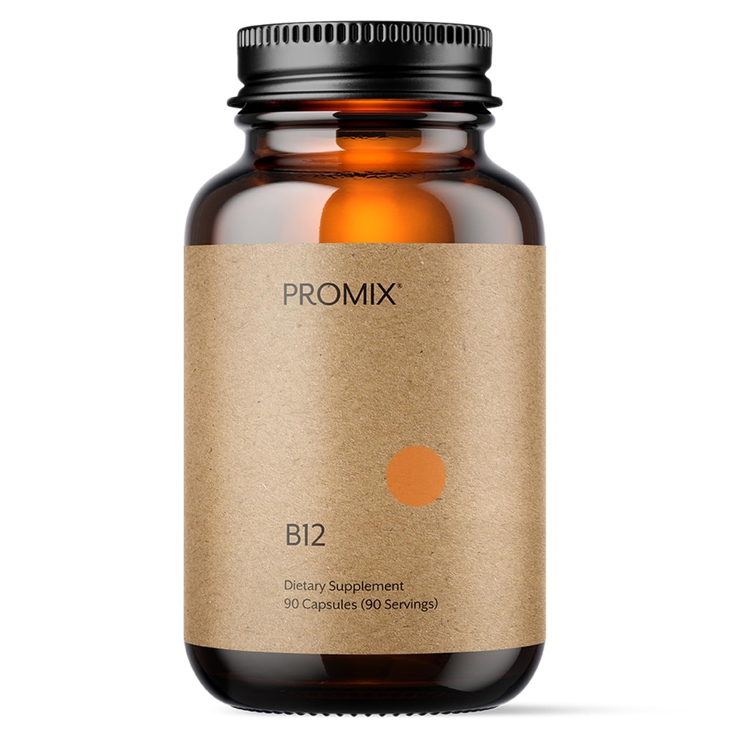 Promix Beslenme Vitamini B12 Supplement - 1000mcg as Torchcobalamin - Gut friendly - 90 count