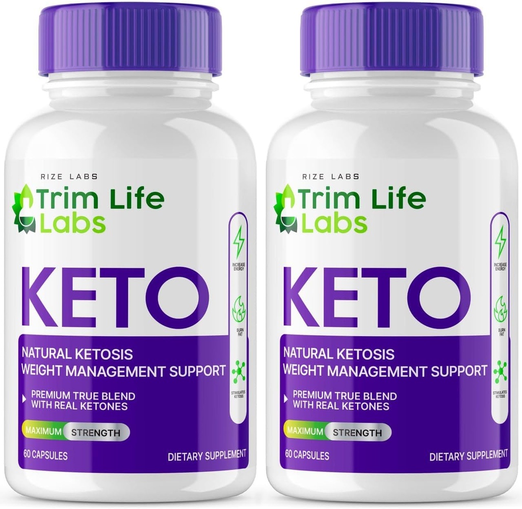 rize labs - - Εργαστήρια ζωής Trim Keto Κάψουλες - Χάπια απώλειας βάρους - Υποστήριξη μέγιστης αντοχής Φόρμουλα, συμπλήρωμα Keto+ACV (120 κάψουλες)