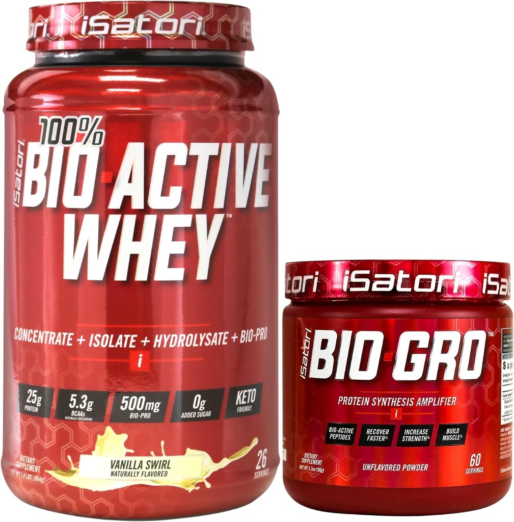 iSatori Bio-GRO Vanilla Ice Cream (60 Hizmet) & Bio-Active Whey Protein Toz Unflavored (30 Hizmet)