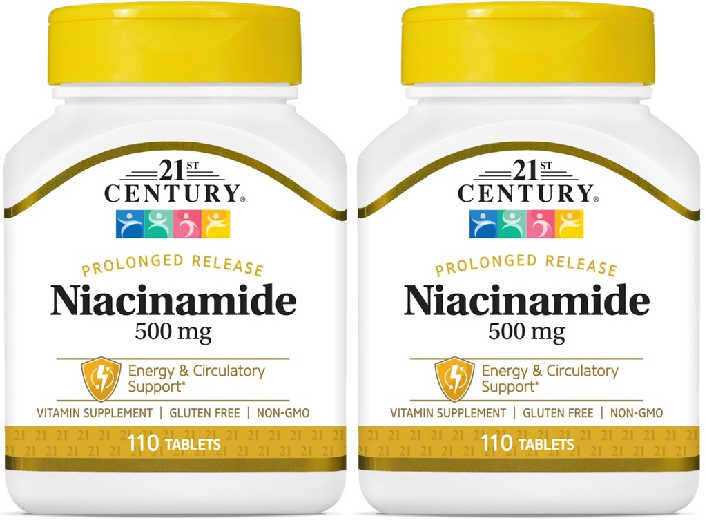 21st Century Niacinamide 500 mg Prolonged Release Tablets, 110-Count (Pack of 2)