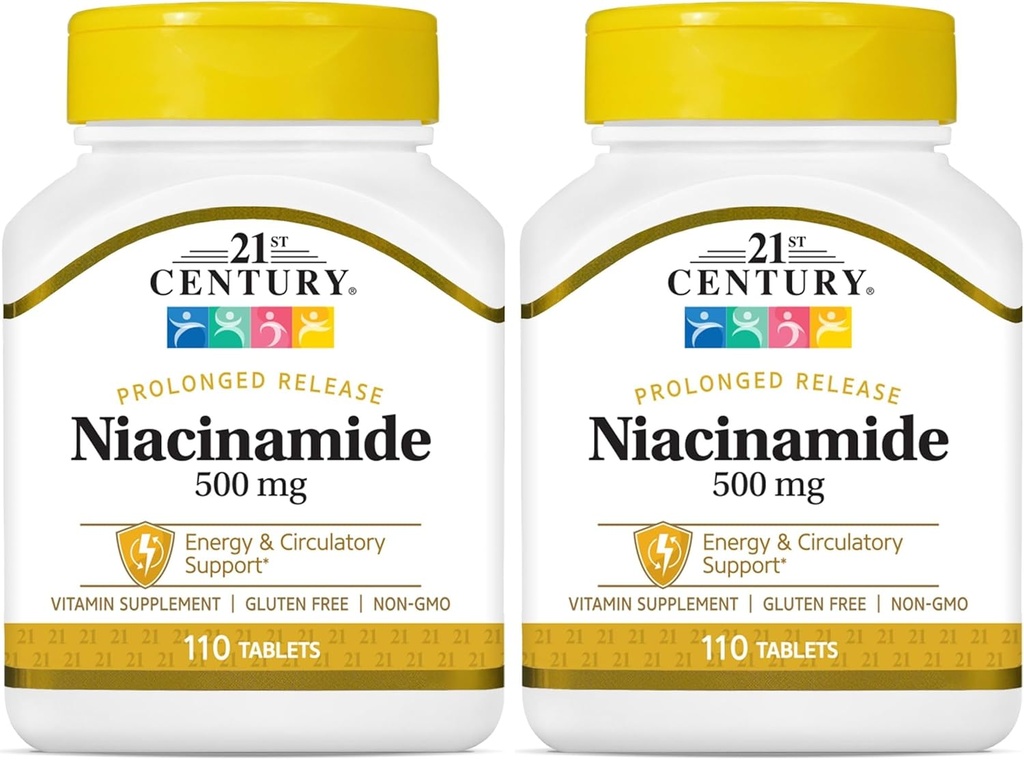 21st Century Niacinamide 500 mg Prolonged Release Tablets, 110-Count (Pack of 2)