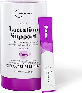 Premama Lactation Supplement, Diyetsel Destek, Sağlıklı Kadın Sütünü Destekleyin, Hemşirelik Anneleri için Temel Nutrients, Gluten-Free, Vegetarian, Karma Berry İçecek Mix, 28 Single-serve Packets