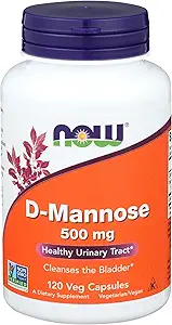Şimdi Gıdalar D-Mannose, 120 Caps 500 mg (Pack of 3)