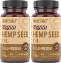 DEVA Vegan Virgin Hemp Seed Oil Κάψουλες 2-Pack – Ψυχρό-Pressed, Unrefined, 90 Count Ea