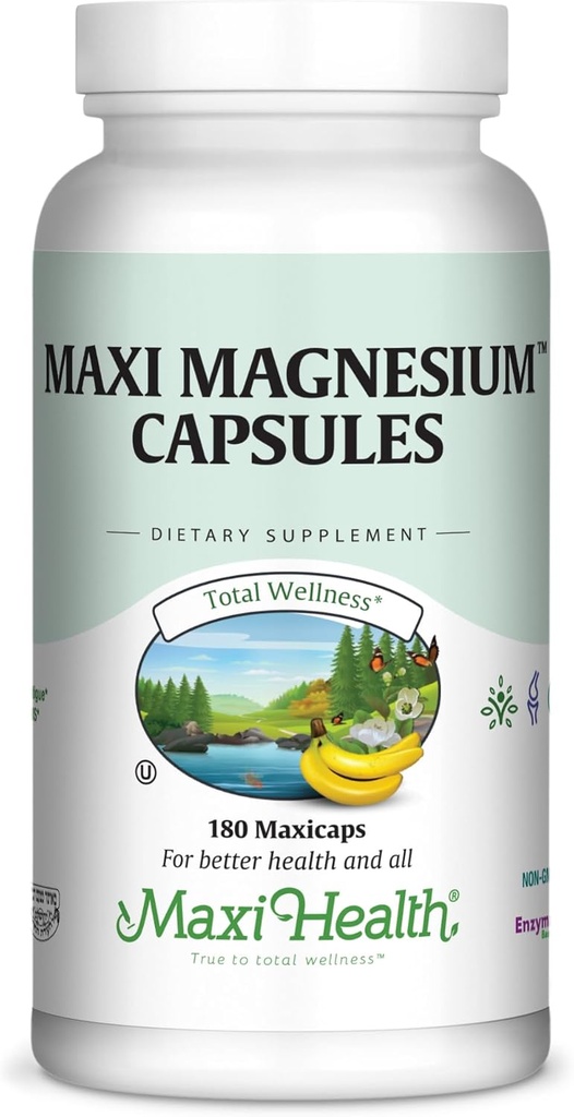 Magnezyum Capsules - Enerji Üretimi - Kas & Nerve Health - Bone Support - Magnezyum Oksit, Magnezyum Glycinate Chelate ve Magnezyum Citrate - 180 Tarafından Maxi Health
