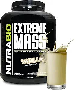 NutraBio Extreme Mass Winer Protein Toz, 53G proteini, Temiz Kilo Vermek, Kas Kitlesini Arttırmak, Full Spectrum Amino Asit - Vanilla, 6 Pound