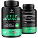 TWINLEAF 5 HTP Supplement for Mood Support - Made in USA - Natural 5-HTP & L-tryptophan Capsules - 5HTP Alert for Men & Women - Proprietary Formula for Mood and Relaxation - 60 Vegan Capsules