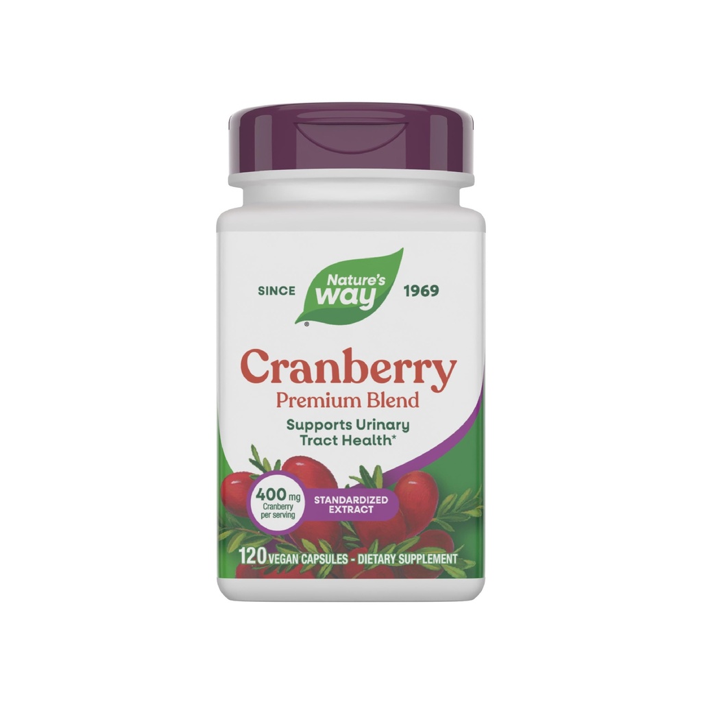 Nature's Way Premium Mix Cranberry, Urinary Tract Health Support*,% 100 Cranberry Inter, 400 mg Per Service, 120 Capsules (Packating May Vary)