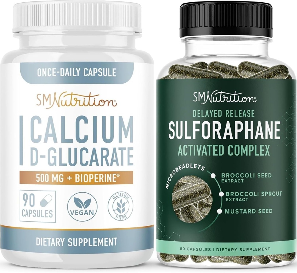 Sulforaphane Kompleksi D-Glucarate | Hormon Balancing Sche with Advanced Microbeadlet Hormon Denge Supplement (60 Hizmet) ve Vegan Gluten Ücretsiz Non-GMO CDG Supplement (90 Hizmet)