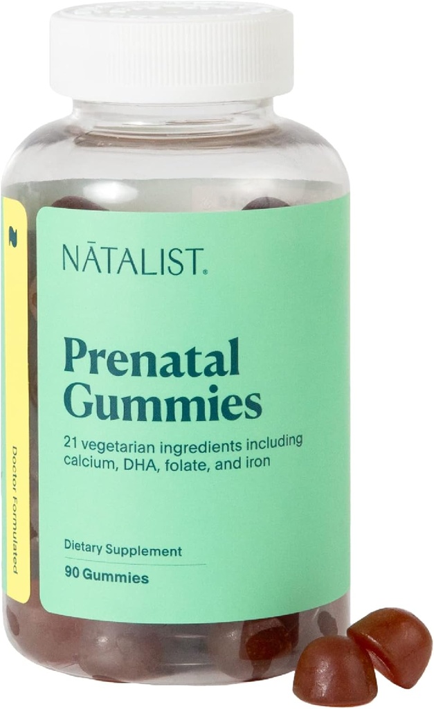 NATALIST Prenatal Gummies for Her Daily Preconception & Hamile Formula Women's Multivitamins + DHA Omega-3 from Algae - Karma Berry, Vegetarian, Gluten-Free, Non-GMO - 90 Count