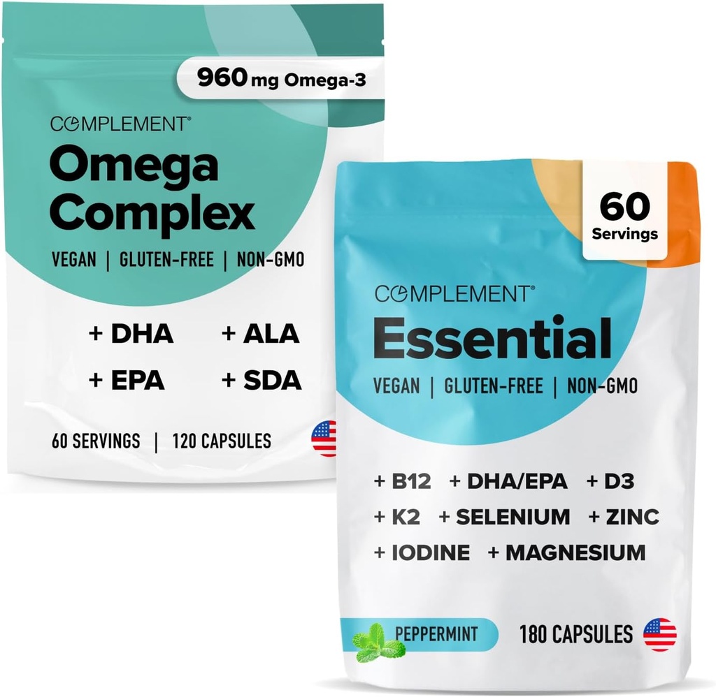 Συμπλήρωση Omega Complex & Essential Multivitamin Bundle – Πλήρης Vegan Διατροφική Υποστήριξη για Βέλτιστη Υγεία και Ευεξία