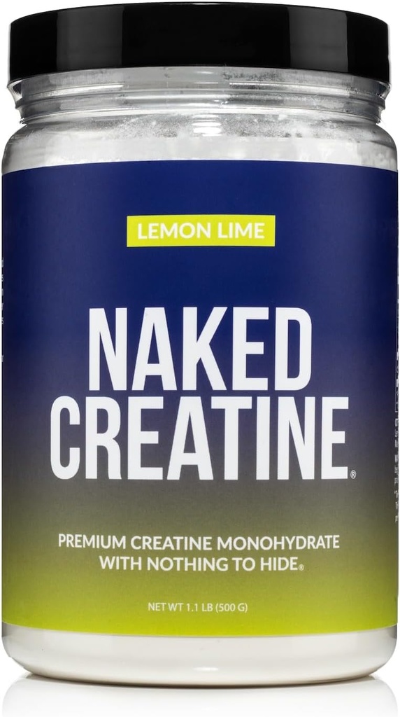 NAKED Pure Micronized Lemon Limetine Monohidrat - 42 Hizmet - 500 Grams, 1.1Lb Bulk, Vegan, Non-GMO, Gluten Free, Soy Free. Aid Strength Gains, Nomixs