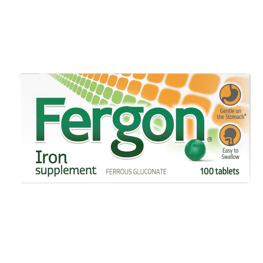 Fergon High Potency Iron Supplement Tabletleri 100 ea (Pack of 3)