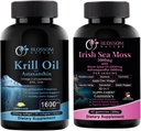 Antarktika Krill Oil 1600 mg Astaxanthin 2 mg ve İrlandalı Deniz Moss Gummies 3 mg Black Seed Oil ve Ashwagandha 2000 mg