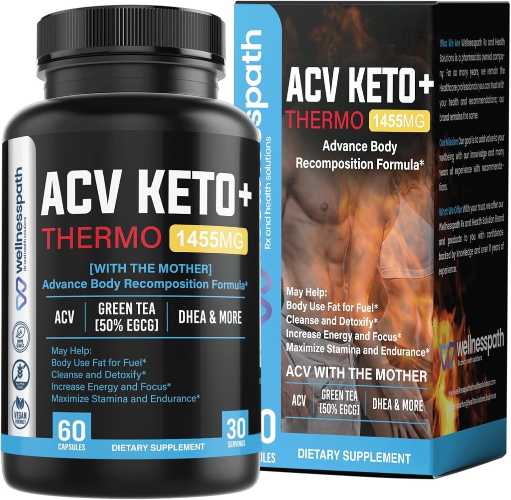 ACV Hua Supplements, Mothers Apple Cider Vinegar (1455 Mg) Metabolism ve Appetite Support için Pills, Kilo Kaybı ve Belly Fat için Yetişkin Kuru Capsules,