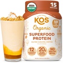KOS Vegan Protein Toz, Salted Caramel Kahve - Low Carb Pea proteini, Organik Bitki Vitaminler ve Minerallerde Zengin - Keto, Süt Free - Kadınlar ve Erkekler için Meal Makyaj - 15 Hizmet