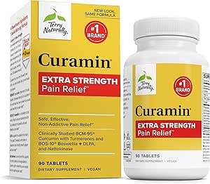 Terry Natural Curamin Extra Strength - Curcumin & Boswellia for Health Circulation Support - Turmeric Supplement to Support Commons, Muscle Health & Endorphin Production - 90 Tabletler
