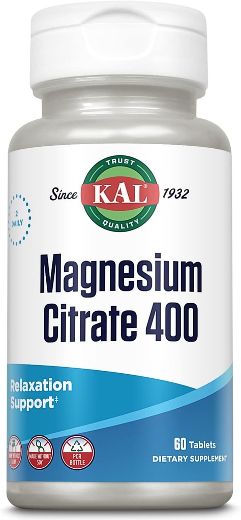 KALKIN 400 mg, Sağlıklı Kas Fonksiyonları için Tamam, Rahatlama, Nerve ve Circulation Support, Hızlı Disintegration ActivTabs, Vegan, Gluten Free, 30 Hizmet, 60 Tabletler