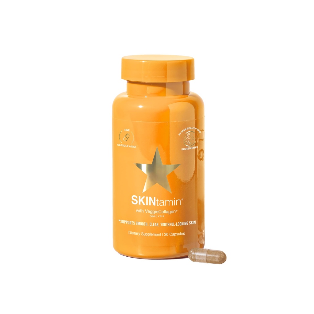 SKINtamin Vegetarian Collagen Pills | Kadınlar için En İyi Collagen Supplements Cilt Şirketliği ve Wrinkles | Skin Supplement Formulated to help Reduce Blemishes