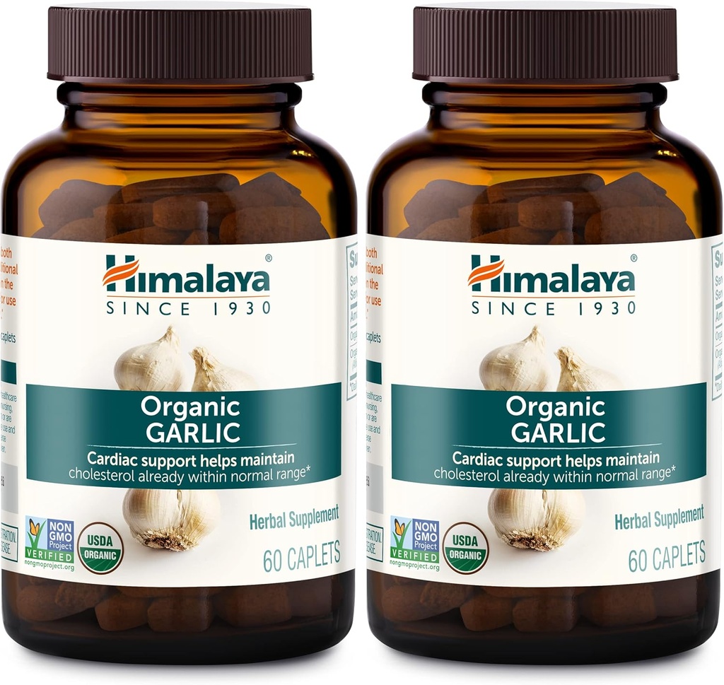 Himalaya Organik,, Lipid Metabolism ve Immune Desteği için, 1,400 mg, 60 Caplets, 1 Ay Supply, 2 Pack