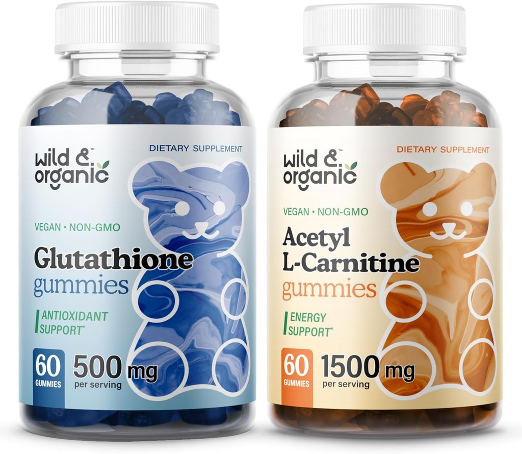 Άγρια & οργανικά L-Glutathion Gummies & L-Carnitine Gummies 60 Count