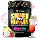 ALPHA LION Superhuman Preworkout Powder, Beta Alanine, L-Taurine & Tri-Πηγή Καφεΐνη για Παρατεταμένη Ενέργεια & Εστίαση, Nitric Oxide & Citrulline για Αντλία (21 Servings, Miami Vice)