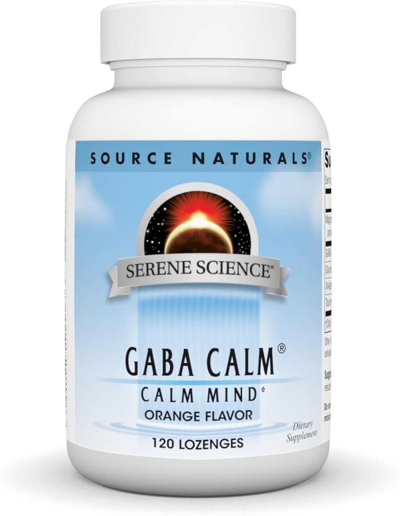 Source Naturals Serene Science, GABA Calm - Destekler A Calming Mood, Quick Dis deploy Orange Flavor* - 120 Lozenges