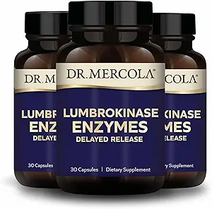 Dr. Mercola Lumbrokinase Enzymes - Delayed Release Formula - Συμπλήρωμα διατροφής για Καρδιαγγειακή & Ενεργειακή Υποστήριξη - Μη ΓΤΟ, Χωρίς Γλουτένη & Χωρίς Σόγια - 30 Κάψουλες (30 Σερβιέτες), 3 Συσκευασία