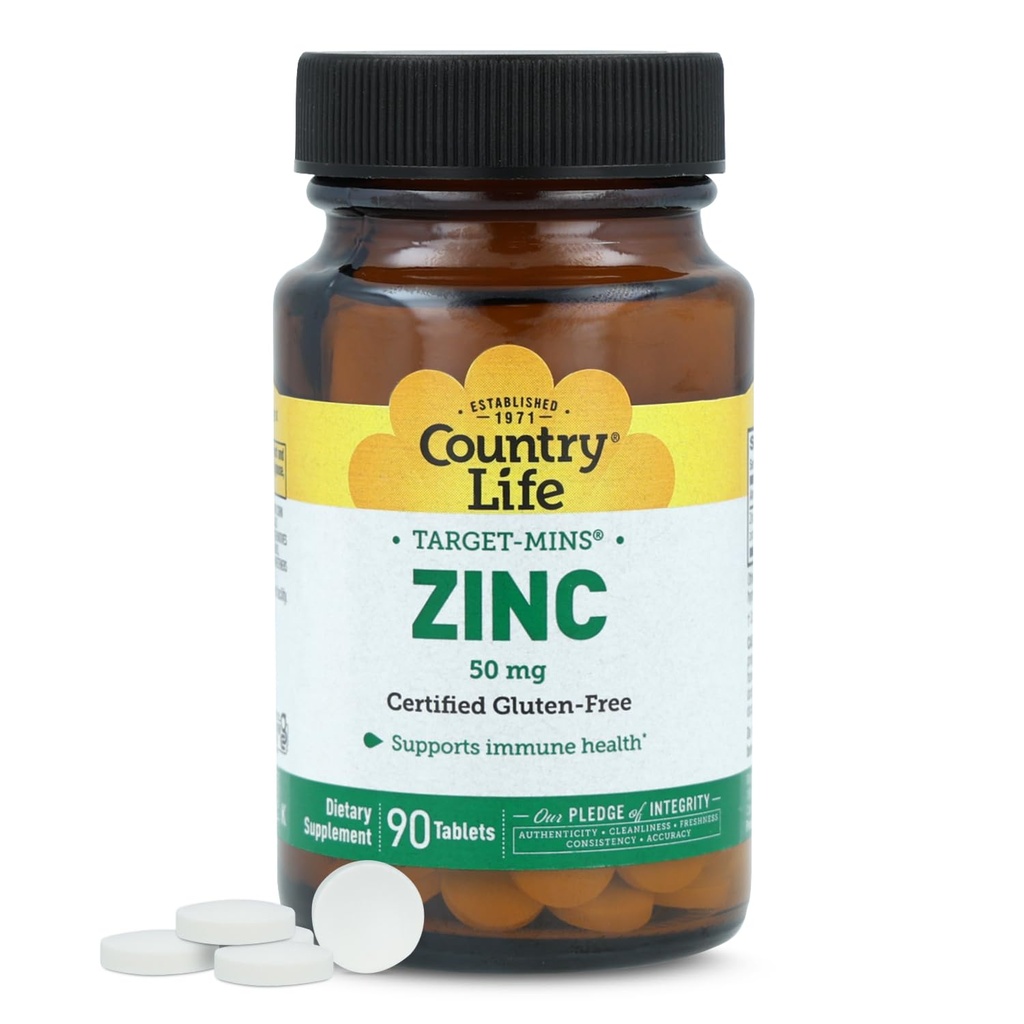 Ülke Yaşam Hedefi-Mins çinko 50 mg 90 Tablet - Immune Health için çinko Supplements - çinko 50 mg - çinko Destek