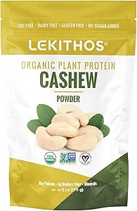 Organik Cashew Protein Nakitew Toz - 6 oz - 10g protein - sertifikalı USDA Organik, Non-GMO Projesi Doğrulanmış, Ek Olmayan Şekerler - sertifikalı Vegan, Gluten Free