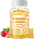 Magnezyum Glycinate Gummies 1000 mg - Sugar Free Magnezyum Pids Supplement with Vitamin D, B6, CoQ10 For Calm Mood & Sleep Support - 60 Orange Gummies