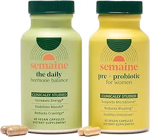 Semaine Hormonal Gut Balance Sche - Destek Hücreleri Enerji, Clear Skin & Mood. Ease Bloating & Indigestion, Support Vaginal Health | 1 Ay Supply