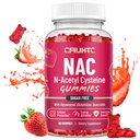 NAC Gummies 600 mg, N Acetyl Cysteine Supplement with Glutathione, Resveratrol, Magnezyum, CoQ10, NAC Chewable for Antioksis & Immune Support, Strawberry Flavor 60 Gummies