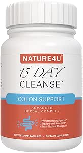 15 Day Cleanse Gut Support, Advanced Gentle Daily Colon Gut Cleanse Detox for Women & Men with Senna, Cascara Sagrada, Psyllium Husk ve Probiyotik, 15 Capsules