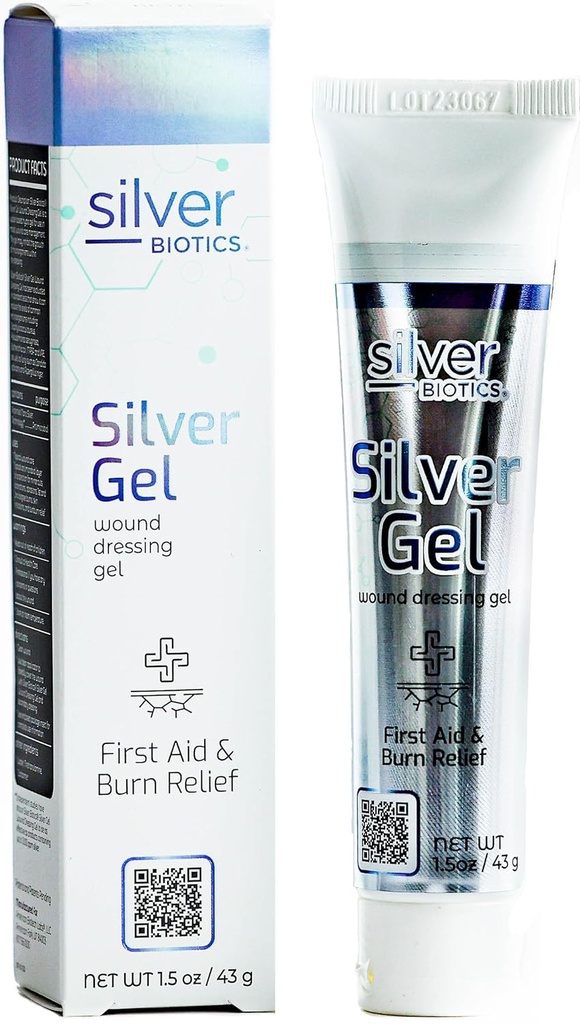 Silver Biotics 24 PPM Silver Yararlı Gel | Cuts için Koruma Katmanı, Irritations ve Burns | 1.5 oz