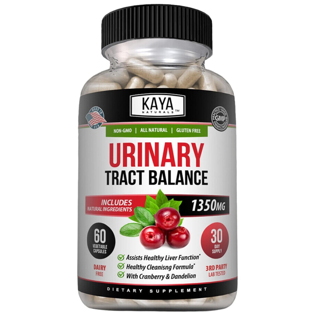 Kaya Naturals - D-Mannose - Urinary Tract UT Cleanse & Bladder Health - Cranberry, Hibiscus & Dandelion Root - D Mannose Capsules Cranberry Supplement - 60 Veggie Capsules