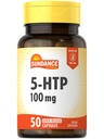 Sundance 5-HTP 100 mg | 50 Capsules | 5 Hydroxtryptophan | Non-GMO & Gluten Free Supplement Supplement