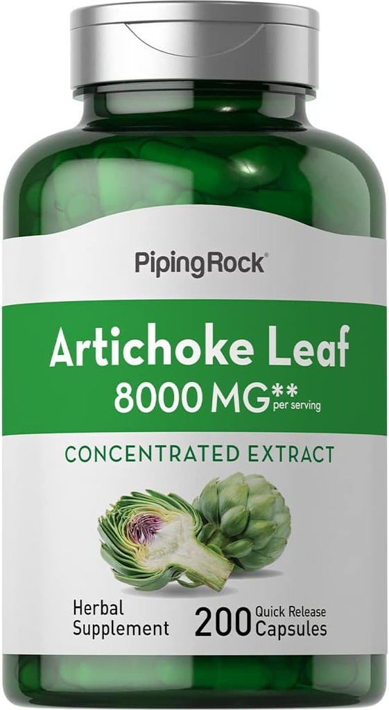 Piping Rock Artichoke Extract Capsules 8000 mg | 200 Pills | Non-GMO & Gluten Free Supplement Supplement