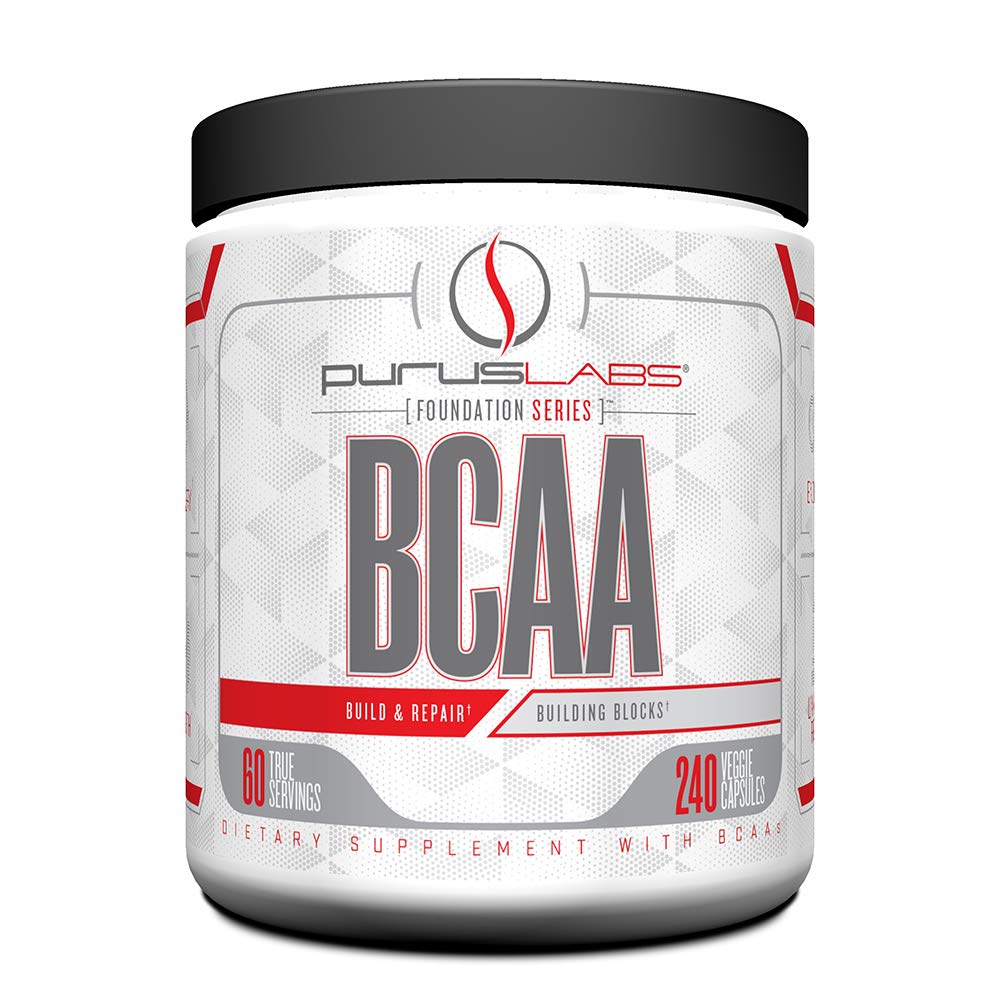 BCAA Capsules Tarafından Purus Labs Foundation Series | 2:1 Leucine, Valine, Isoleucine | For Recovery, Endurance, Strength and Muscle Building | 240 Capsules (60 Hizmet)