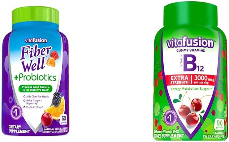 Vitafüzyon Fiber Well + Probiyotiks Gummies for Yetişkinler 60 Kont Ekstra Güç Vitamini Enerji Metabolism Desteği 90 Sayı Kont