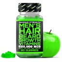 Best Beard Stuff Beard Growth Vitamins - Biotin Gummies για το Beard & Hair Growth – Μέγιστη δύναμη 620.000mcg Βιοτίνη με κολλαγόνο, MSM, Κερατίνη & εκχύλισμα μπαμπού