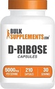 BulkSupplements.com D-Ribose Capsules - Ribose Supplement, for Energy Support - Gluten Free, 7 Capsules per Serving (5000mg), 210 Count (Pack of 1)