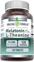 Amazing Formulas Melatonin Plus L-Theanine 15.5 Mg | Tabletler Supplement | Non-GMO | Gluten-Free | Made in USA (1 Pack | 120) Count)