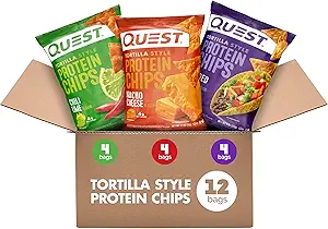 Quest Beslenme Tortilla Style Protein Chips Diversity Pack, Chili Lime, Nacho Cheese, Loaded Taco, Low Carb, Yüksek Protein, Gluten Free, 1.1 oz (Pali Lime)