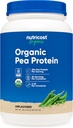 Nutricost Organic Pea Protein Isolate Toz (2LBS) - Unflavored, Sertifikalı USDA Organik, Bitkilerden Protein, Vejetaryen Dostu, Gluten Free, Non-GMOMO
