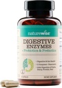 NatureWise Digestive Enzymes – Multi Enzymes with Probiyotiks + Prebiyotiks - Post Mealtime Comfort & Bloating Support + Aids Digestion and Gut Health - Soy-Free, Non-GMO - 60 Capsules[1-Month Supply]