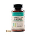 NatureWise Digestive Enzymes – Multi Enzymes with Probiyotiks + Prebiyotiks - Post Mealtime Comfort & Bloating Support + Aids Digestion and Gut Health - Soy-Free, Non-GMO - 60 Capsules[1-Month Supply]